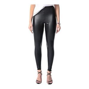 Faux Leather Leggings Black High Waisted L